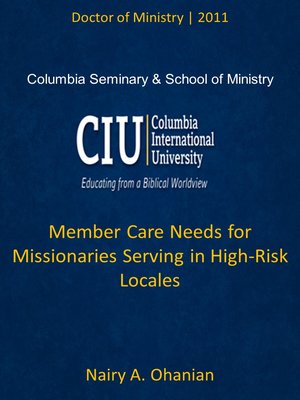 cover image of Member Care Needs for Missionaries Serving in High-Risk Locales